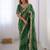 Green soft georgette digital print saree with embroidered border & banglory silkblend blouse