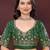 Green soft georgette digital print saree with embroidered border & banglory silkblend blouse