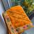 Yellow soft georgette digital print saree with embroidered border & banglory silkblend blouse