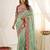 Green rangoli silkblend designer embroidered saree with mono banglory blouse