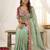 Green rangoli silkblend designer embroidered saree with mono banglory blouse