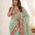 Green rangoli silkblend designer embroidered saree with mono banglory blouse