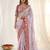 Lavender rangoli silkblend designer embroidered saree with mono banglory blouse