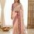 Peach rangoli silkblend designer embroidered saree with mono banglory blouse