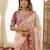 Peach rangoli silkblend designer embroidered saree with mono banglory blouse