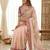 Peach rangoli silkblend designer embroidered saree with mono banglory blouse