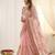 Pink rangoli silkblend designer embroidered saree with mono banglory blouse