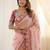 Pink rangoli silkblend designer embroidered saree with mono banglory blouse