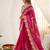 Rani pink rangoli silkblend designer embroidered saree with mono banglory blouse