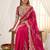 Rani pink rangoli silkblend designer embroidered saree with mono banglory blouse