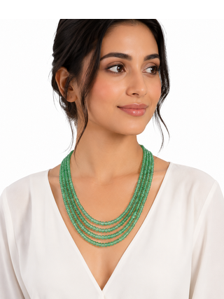 4 rows precious emeralds mala  2