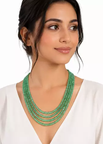 4 rows precious emeralds mala 