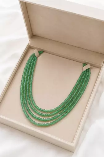 4 rows precious emeralds mala 