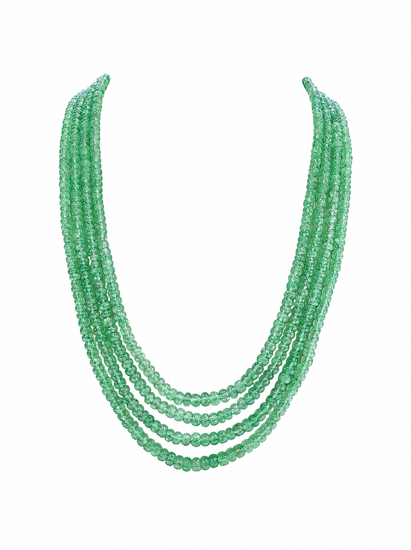 4 rows precious emeralds mala 