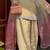 Cream heavy rayon kurta farshi palazzo set with shaded tabby silk blend dupatta