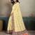 Printed floral ethnic motifs linen digital saree with blouse piece