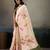 Printed floral ethnic motifs linen digital saree with blouse piece