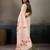 Printed floral ethnic motifs linen digital saree with blouse piece