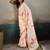 Printed floral ethnic motifs linen digital saree with blouse piece