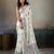 Printed floral ethnic motifs linen digital saree with blouse piece