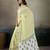 Printed floral ethnic motifs linen digital saree with blouse piece