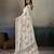 Printed floral ethnic motifs linen digital saree with blouse piece