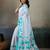 Printed floral ethnic motifs linen digital saree with blouse piece