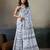 Printed floral ethnic motifs linen digital saree with blouse piece