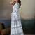 Printed floral ethnic motifs linen digital saree with blouse piece