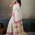 Printed floral ethnic motifs linen digital saree with blouse piece