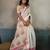 Printed floral ethnic motifs linen digital saree with blouse piece