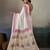 Printed floral ethnic motifs linen digital saree with blouse piece