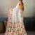Printed floral ethnic motifs linen digital saree with blouse piece