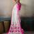 Printed floral ethnic motifs linen digital saree with blouse piece