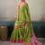 Printed floral ethnic motifs linen digital saree with blouse piece