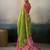 Printed floral ethnic motifs linen digital saree with blouse piece