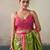 Printed floral ethnic motifs linen digital saree with blouse piece