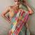 Printed floral ethnic motifs linen digital saree with blouse piece