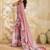 Printed floral ethnic motifs linen digital saree with blouse piece