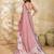 Printed floral ethnic motifs linen digital saree with blouse piece