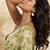 Printed floral ethnic motifs linen digital saree with blouse piece