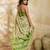Printed floral ethnic motifs linen digital saree with blouse piece