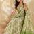 Printed floral ethnic motifs linen digital saree with blouse piece