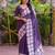 Printed floral ethnic motifs linen digital saree with blouse piece
