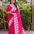 Printed floral ethnic motifs linen digital saree with blouse piece