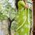 Printed floral ethnic motifs linen digital saree with blouse piece