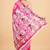 Printed floral ethnic motifs linen digital saree with blouse piece