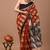 Printed floral ethnic motifs linen digital saree with blouse piece