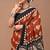 Printed floral ethnic motifs linen digital saree with blouse piece
