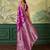 Woven design floral zari silk blend handloom banarasi saree with blouse piece